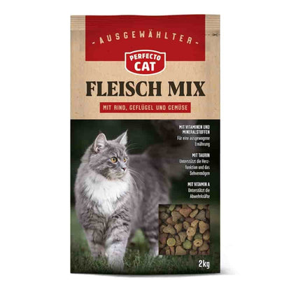Comida Para Gatos, Pienso Para Gatos Adultos, Perfecto Cat Classic Mix De Carne 2kg_0