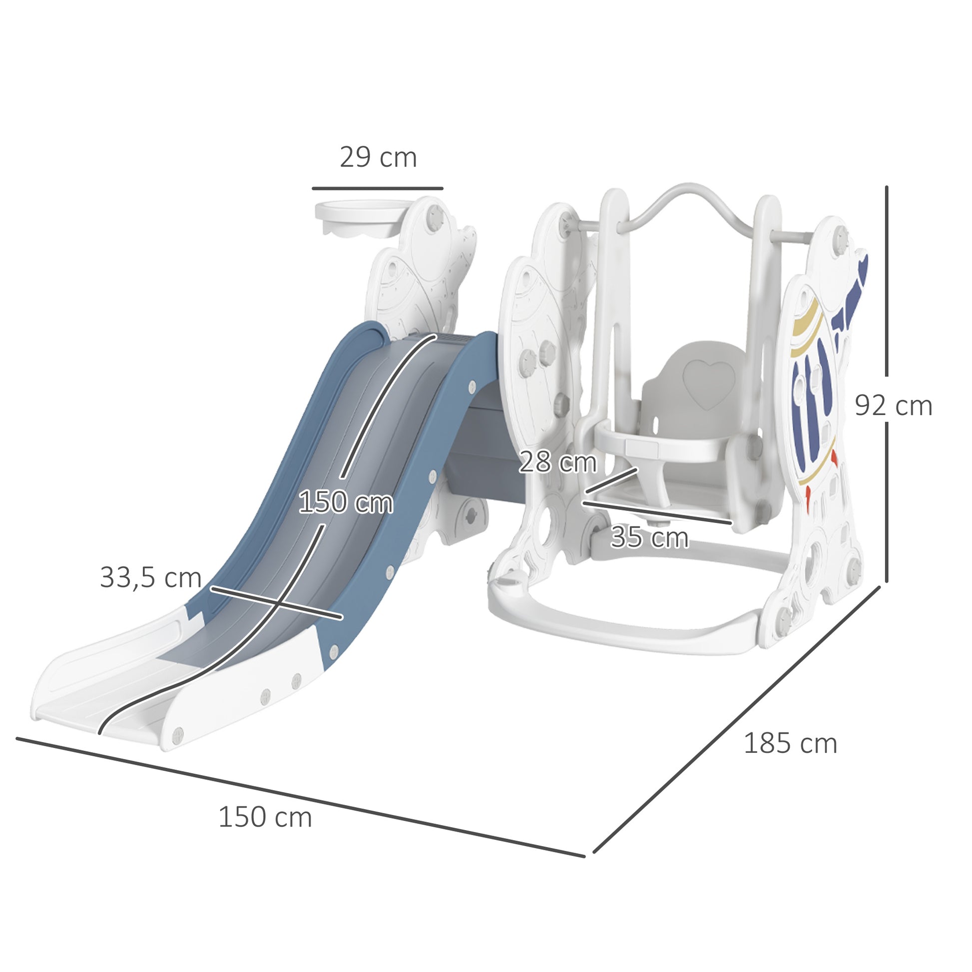 Juego De Tobogán Y Columpio Para Niños De 18-48 Meses 3 En 1 Carga 30 Kg_2