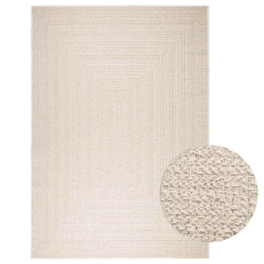 Vidaxl Alfombra Zizur Apariencia Yute Interior Exterior Crema_0