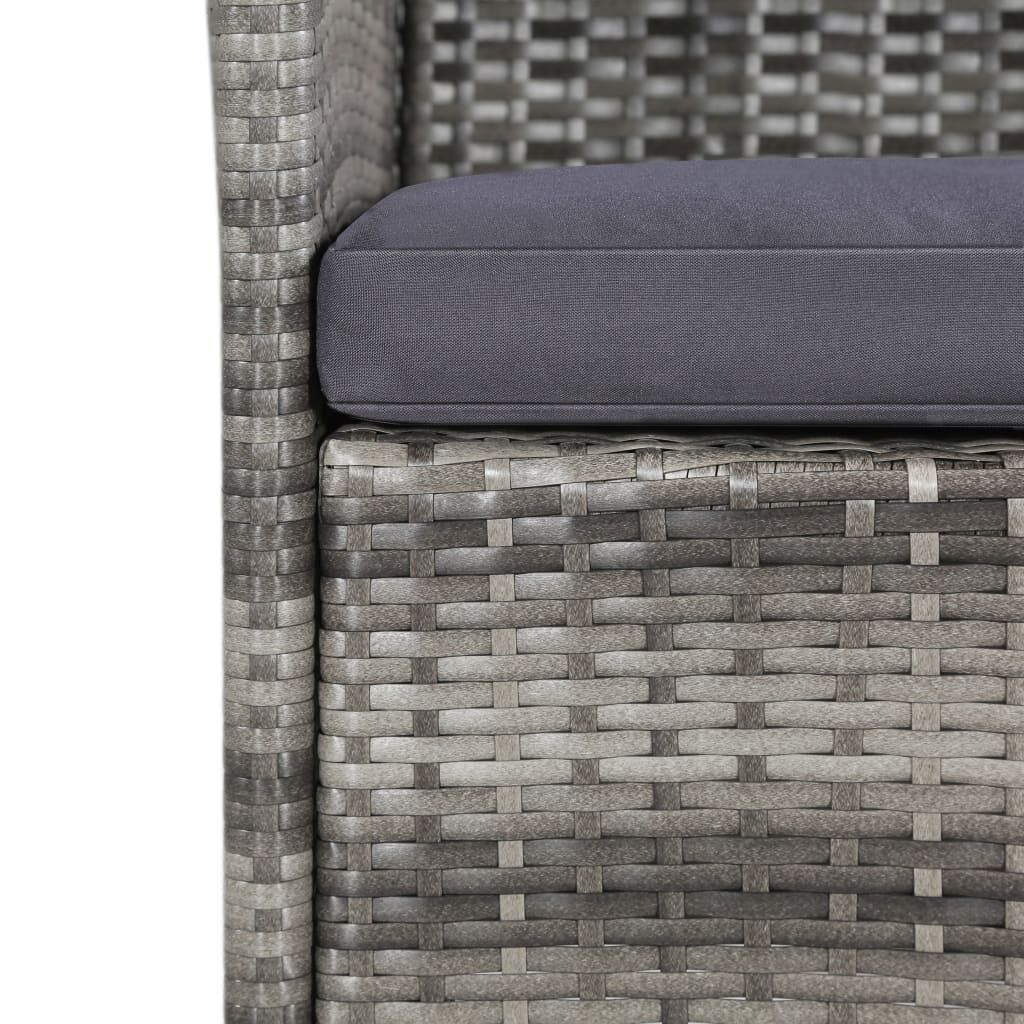 Vidaxl Set De Comedor De Jardín 11 Pzas Y Cojines Ratán Sintético Gris_3