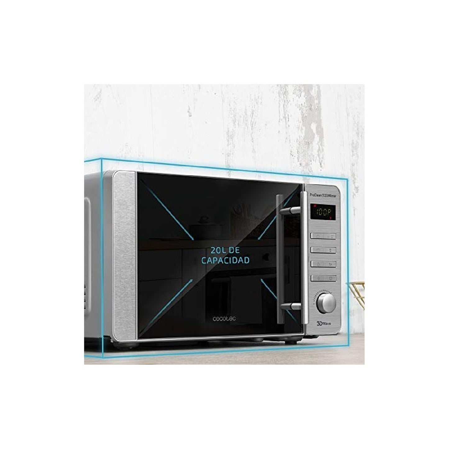 Microondas Proclean 5120 Inox. 700 W, Grill 800 W, Capacidad 20 L, Revestimiento Ready2clean Para Mejor Limpieza, Tecnología 3dwave, 8 Programas, Di_1