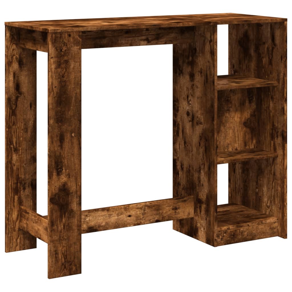 Mesa Alta Con Estante Roble Ahumado 124x46x103,5 Cm_4