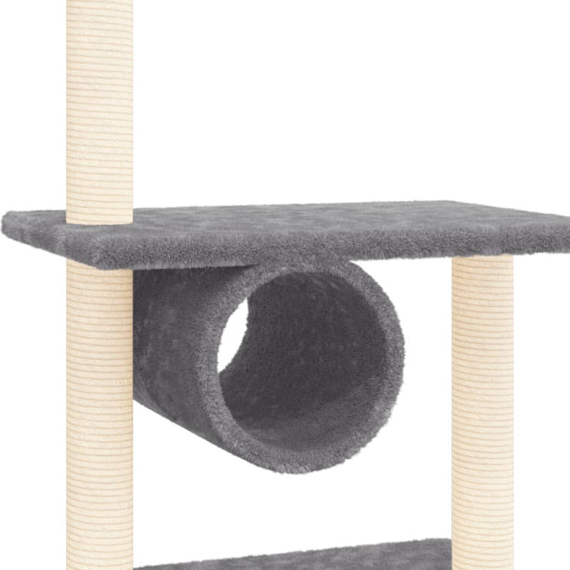 Vidaxl Rascador Para Gatos Con Postes De Sisal Gris Oscuro 279 Cm_5