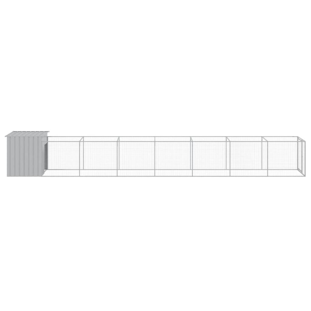 Vidaxl Caseta Perros Corral Acero Galvanizado Gris Claro 110x813x110cm_3