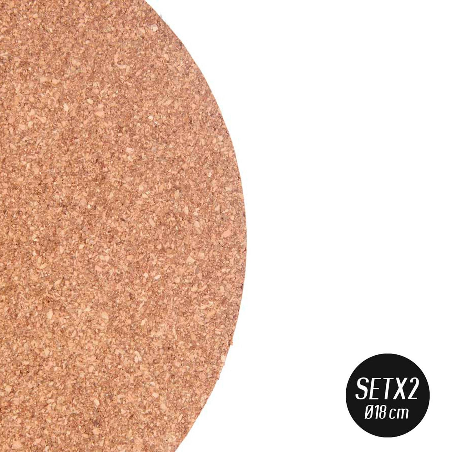 Set 2 Salvamantel Corcho Redondo 18 Cm Colección Kinvara_2