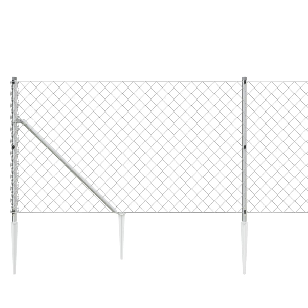 Cerca De Alambre Con Pinchos De Anclaje Plateado 1,1x25 M / Vetonek_3