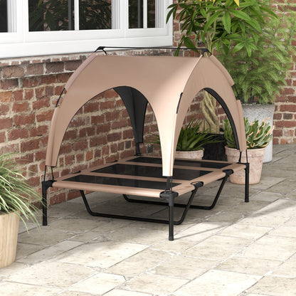 Pawhut Cama Para Perros Elevada Con Toldo Bolsa De Transporte 106x76x94 Cm Café_4