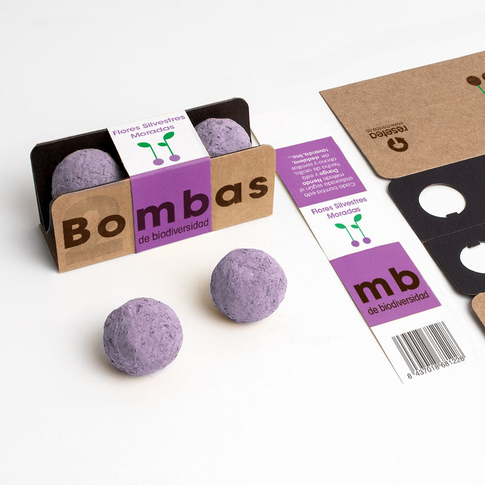 Bombas de Biodiversidad – Flores Silvestres Moradas para Polinizadores, Regalo - Resetea_1