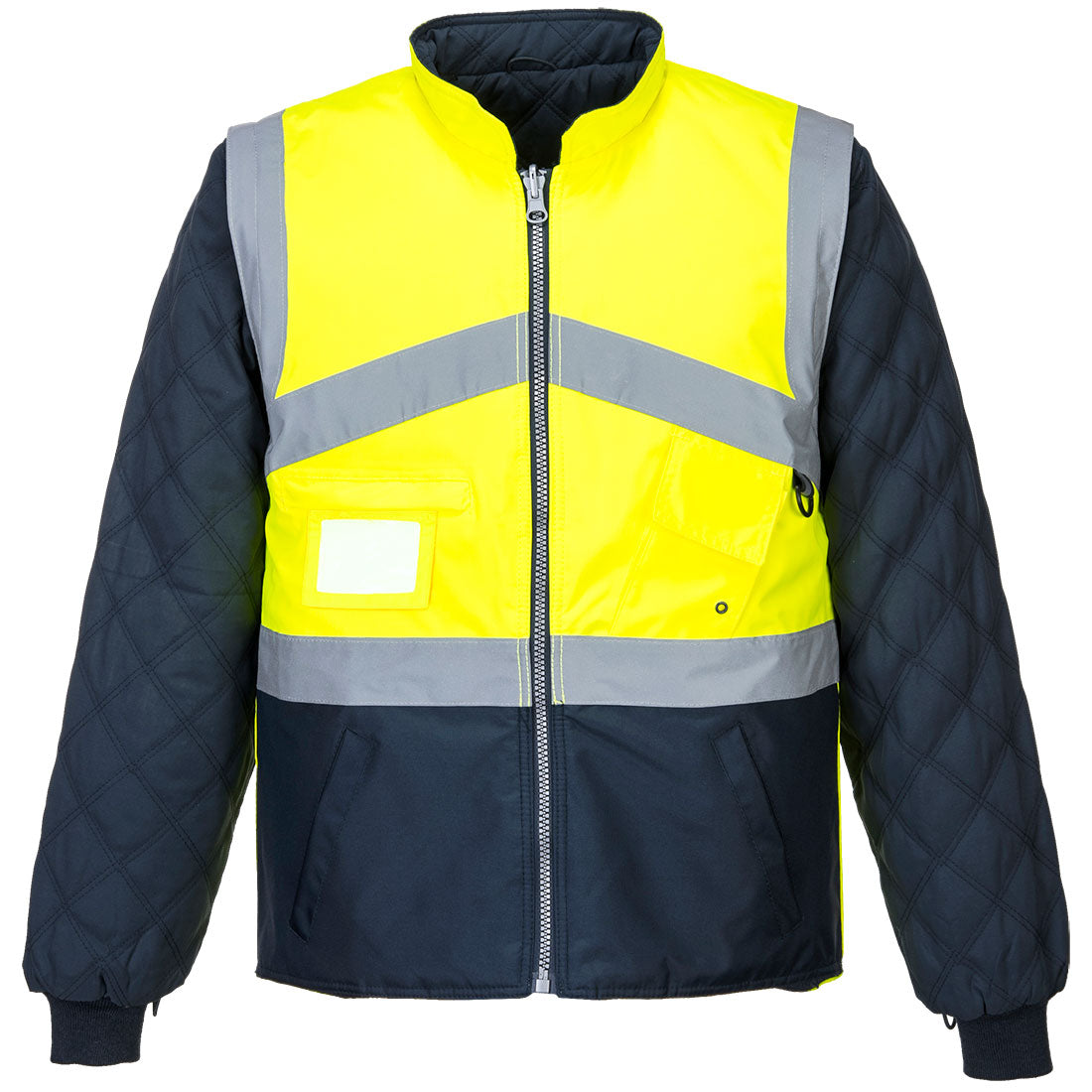 Parka 7 En 1 De Alta Visibilidad Transpirable Contrast Reversible / 4xl / Amarillo-marino_1