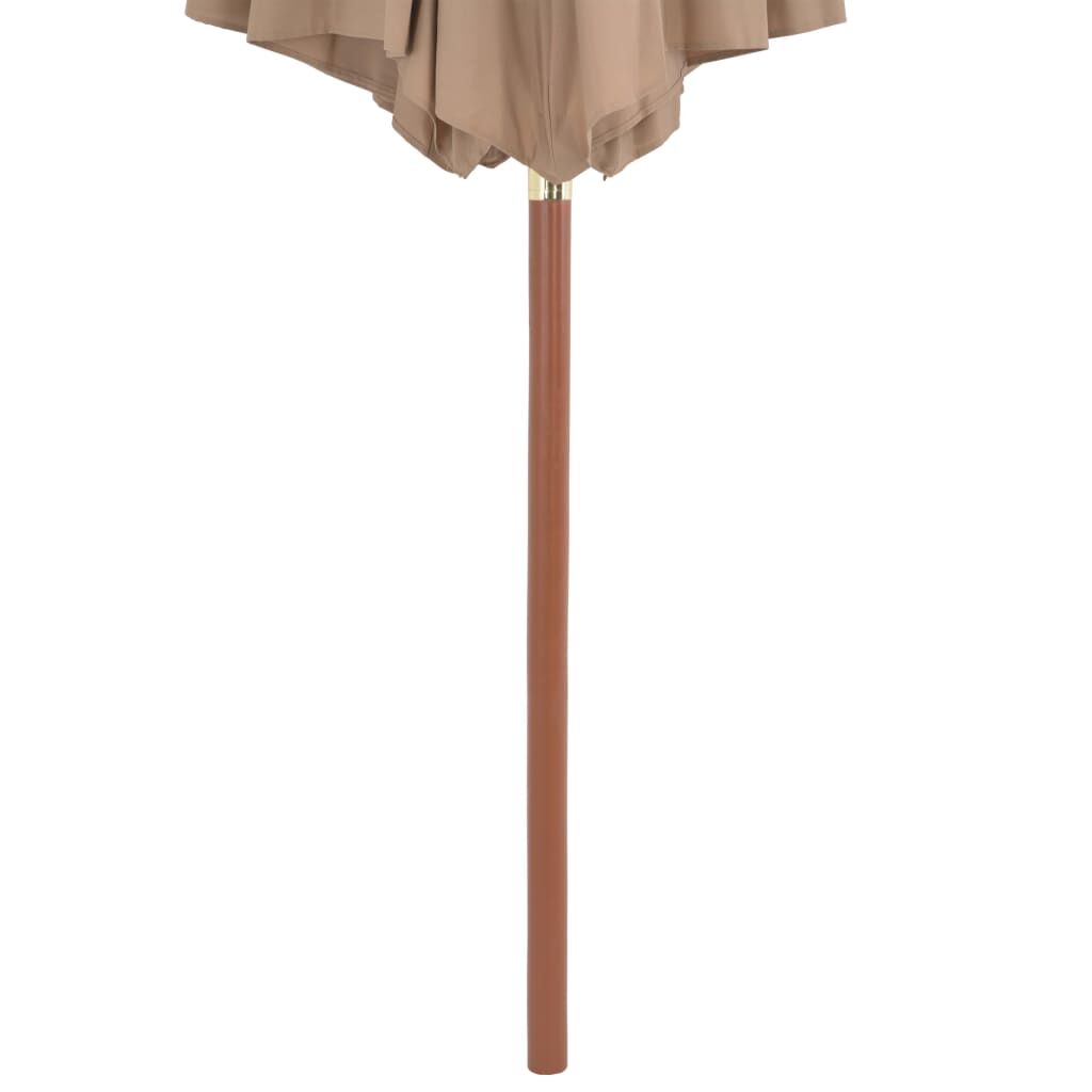 Vidaxl Sombrilla De Jardín Con Palo De Madera Gris Taupe 300 Cm_3