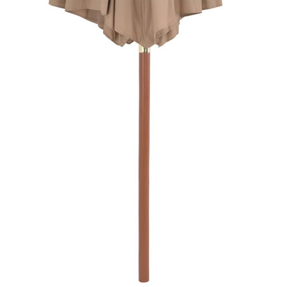 Vidaxl Sombrilla De Jardín Con Palo De Madera Gris Taupe 300 Cm_3