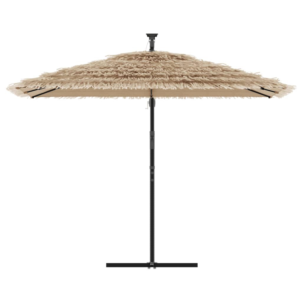 Vidaxl Sombrilla De Jardín Con Leds Poste Acero Marrón 290x290x238 Cm_3