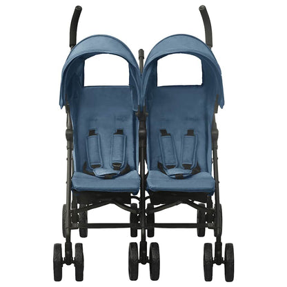 Vidaxl Carrito Para Gemelos De Acero Azul Marino_1