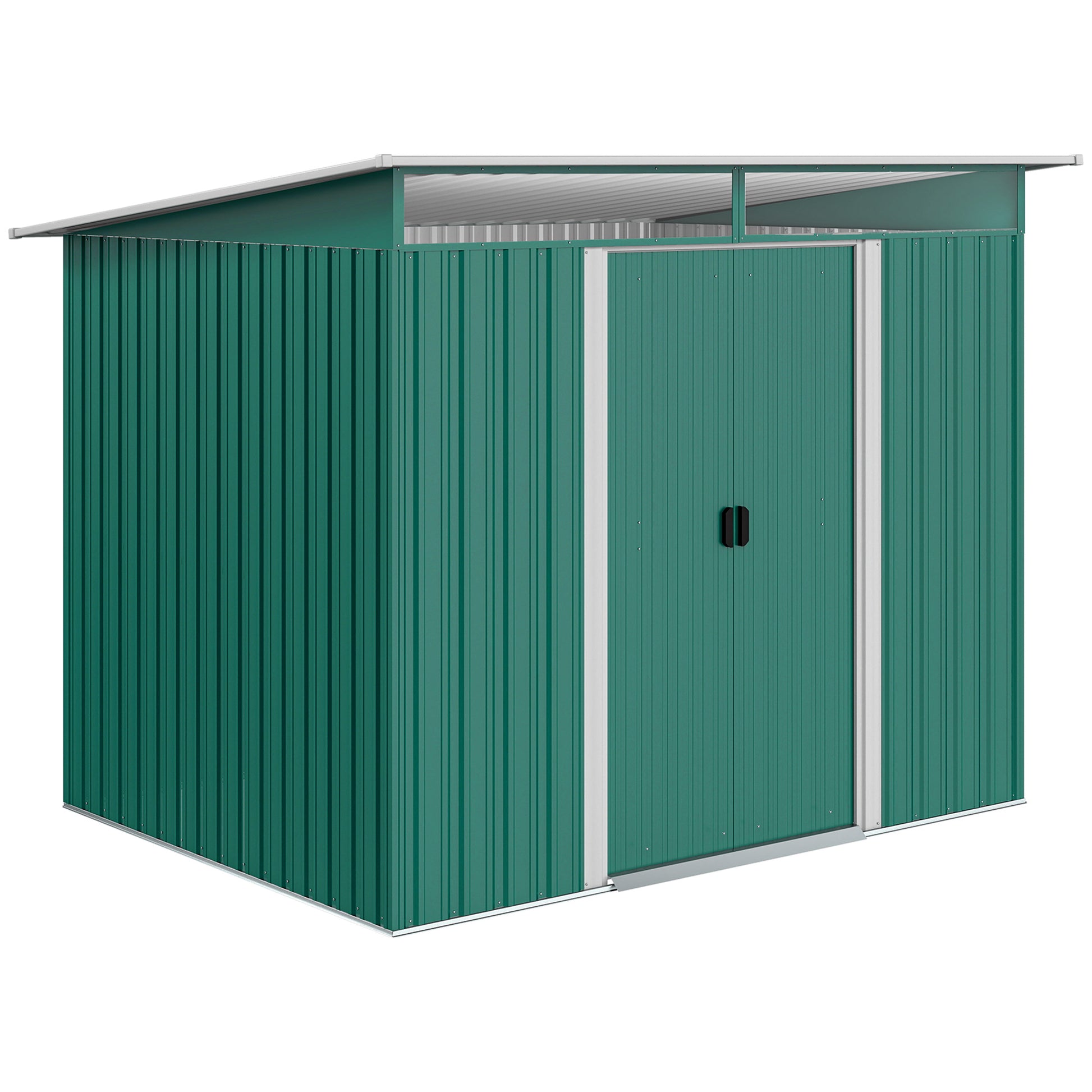 Outsunny Cobertizo De Jardín Exterior 4,5 M² 260x194x200 Cm Con 2 Puertas_0