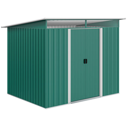 Outsunny Cobertizo De Jardín Exterior 4,5 M² 260x194x200 Cm Con 2 Puertas_0