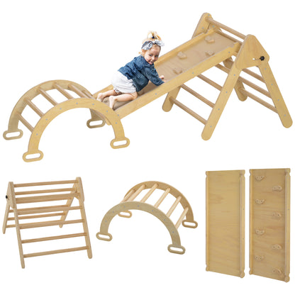 Aiyaplay 5 En 1 Triángulo De Escalada Montessori Con Arco Y Rampa_0