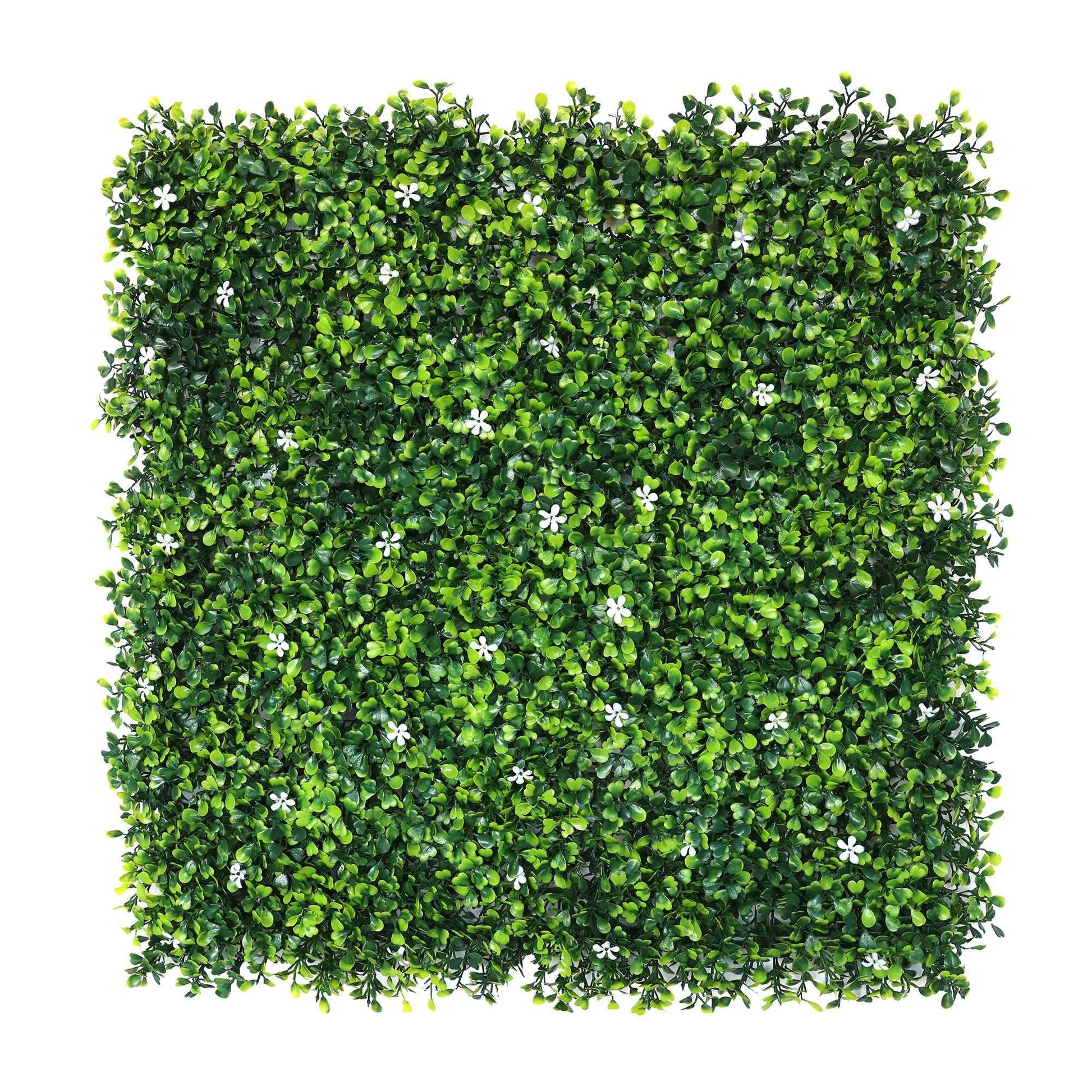 Jardín Vertical Artificial 100x100cm Well Home Con Flores Blancas Y Verdes_0