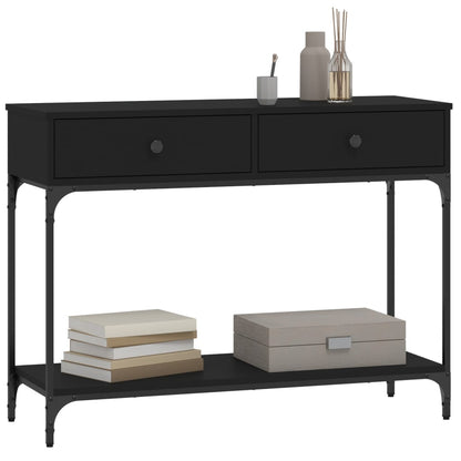 Mesa Consola Madera De Ingeniería Negra 100x34,5x75 Cm_1