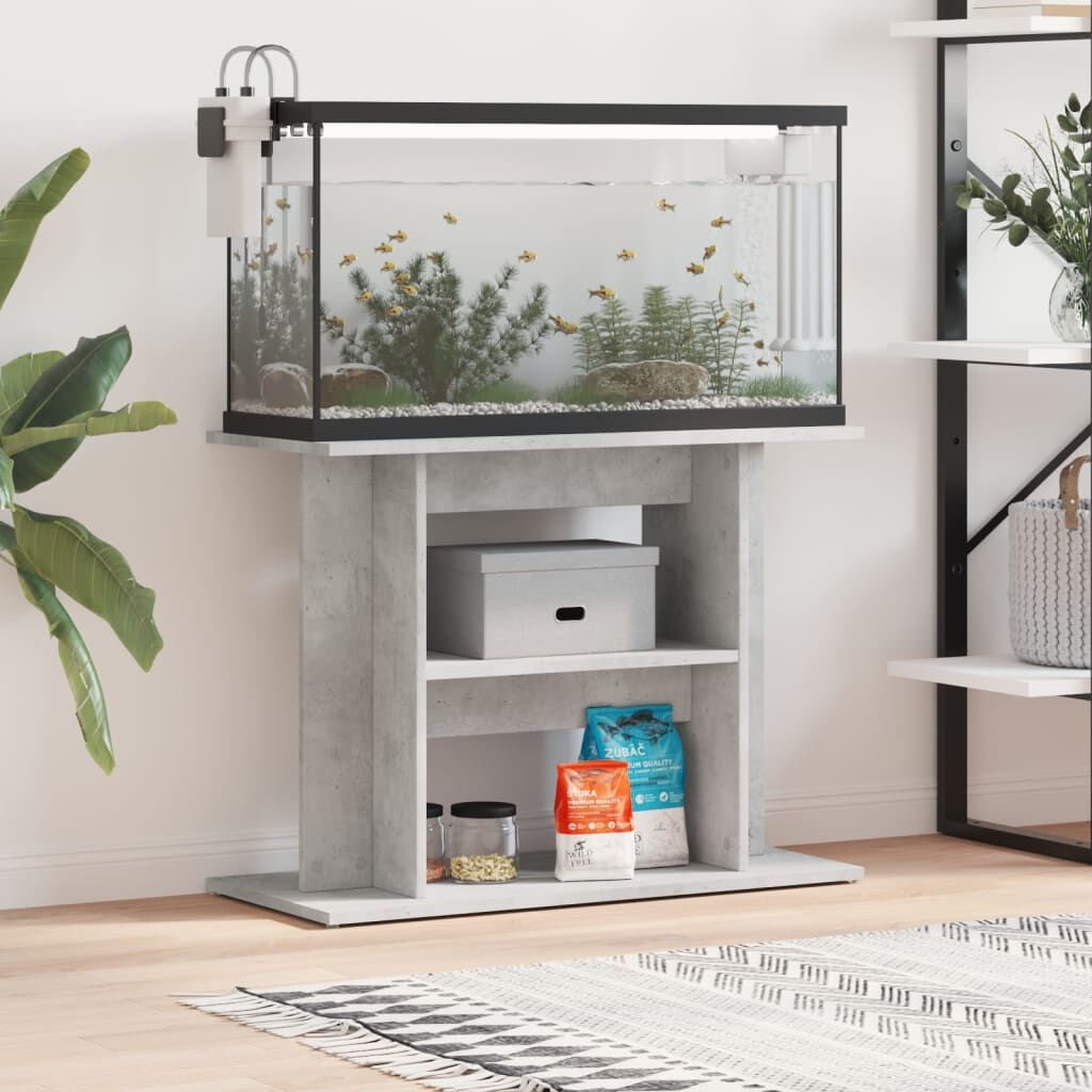 Vidaxl Soporte Para Acuario De Hormigón Gris 80x35x60 Cm De Madera Sintética_1