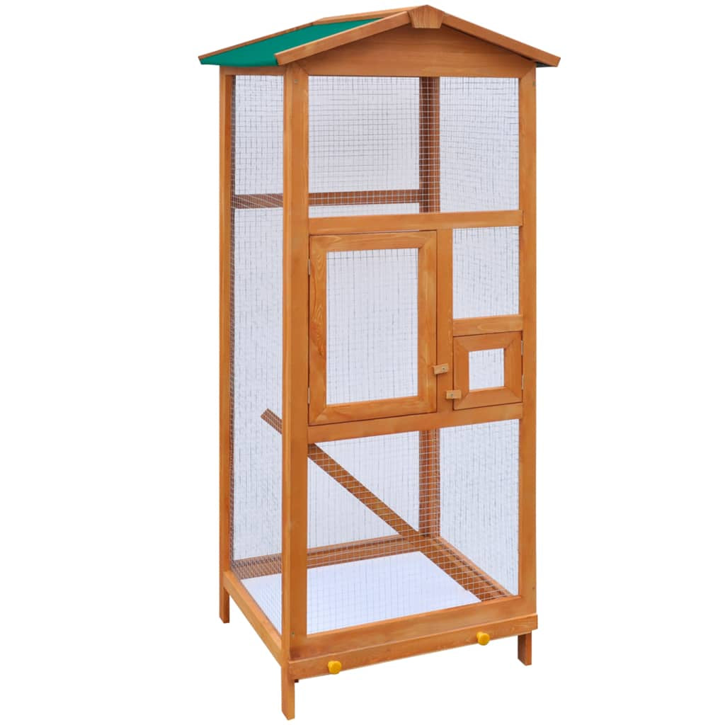 Vidaxl Jaula Para Pájaros De Madera 65x63x165 Cm_0