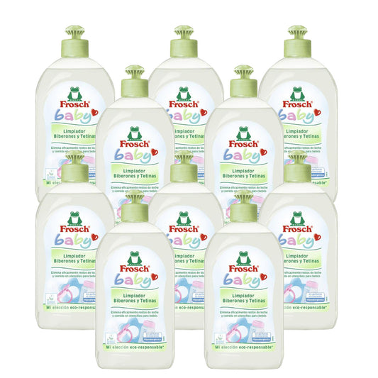 Pack 10x Baby limpia biberones y tetinas Frosch 500 ml