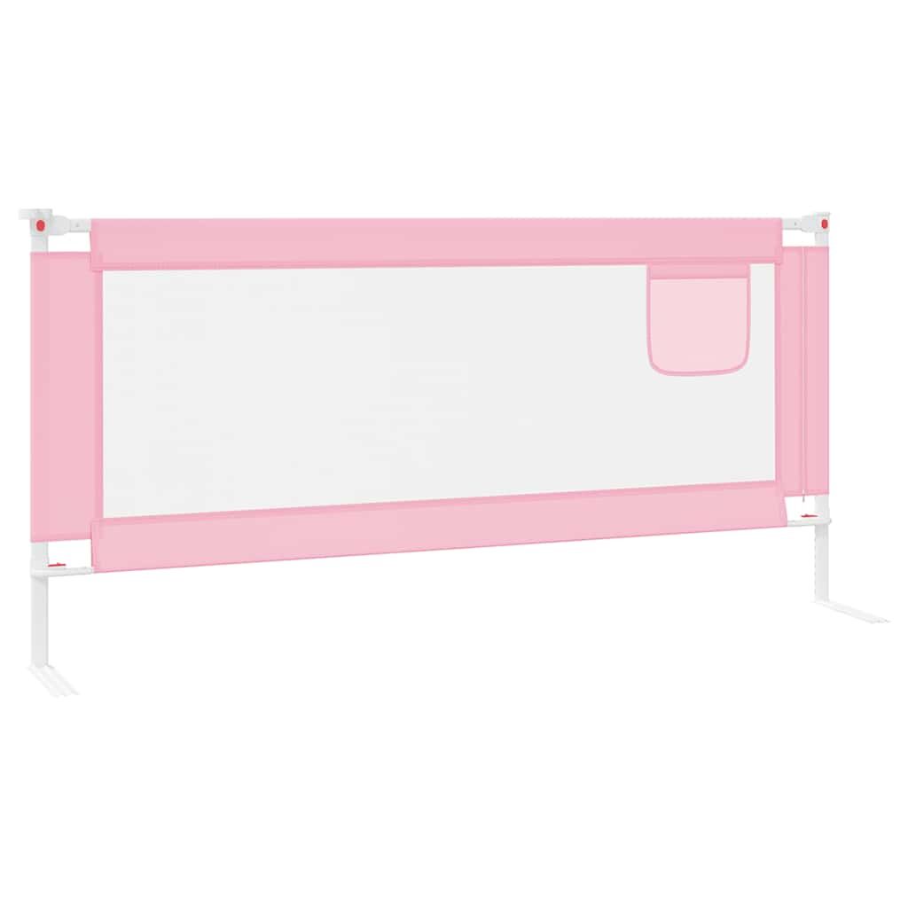Vidaxl Barandilla De Seguridad Cama De Niño Rosa Tela 200x25 Cm_4