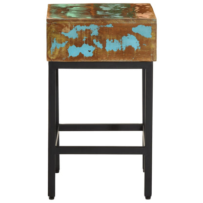 Mesa Auxiliar Madera Maciza Reciclada 40x30x51 Cm_4