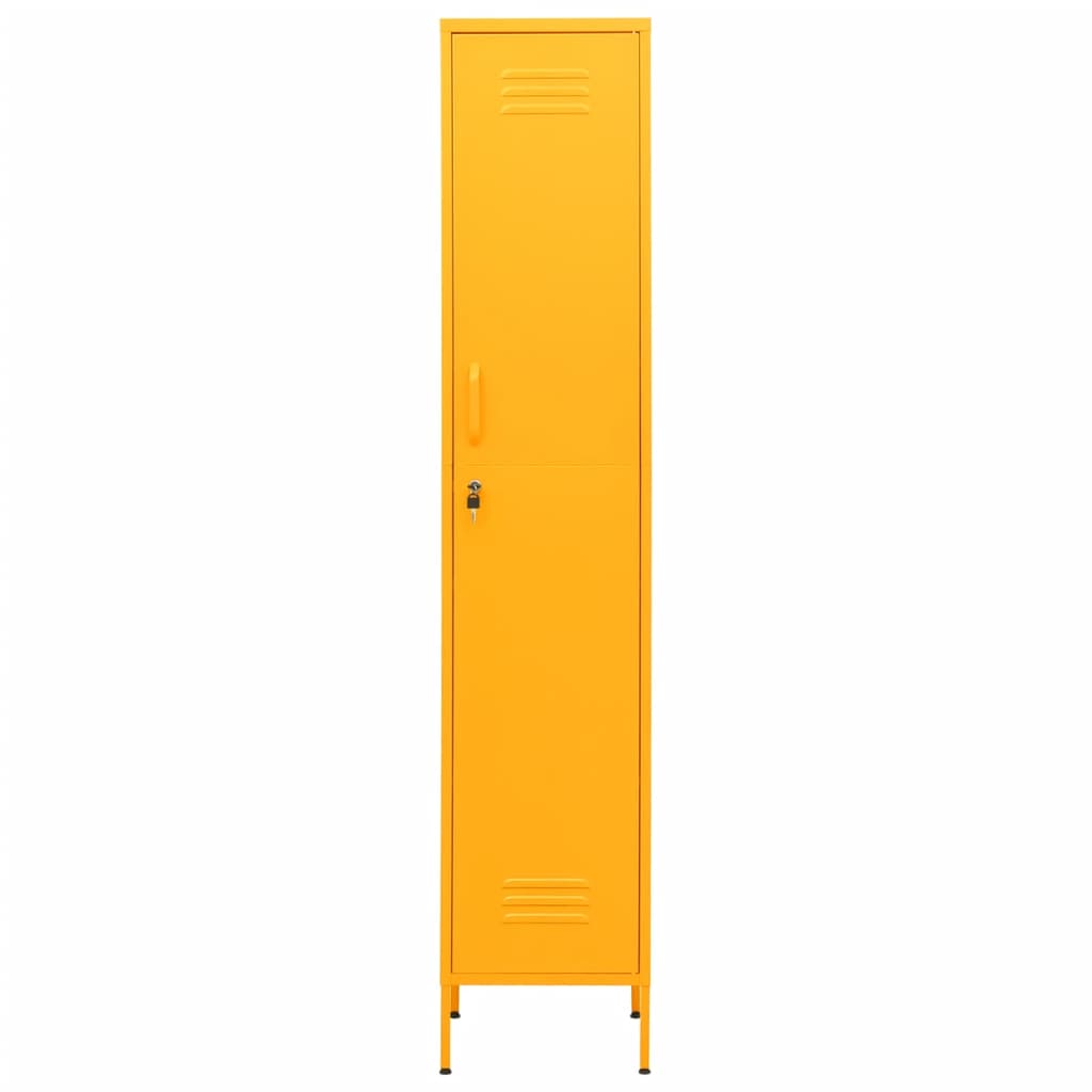 Armario Taquilla De Acero Amarillo Mostaza 35x46x180 Cm_2