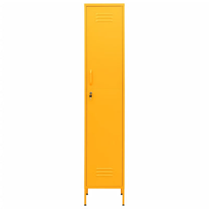 Armario Taquilla De Acero Amarillo Mostaza 35x46x180 Cm_2
