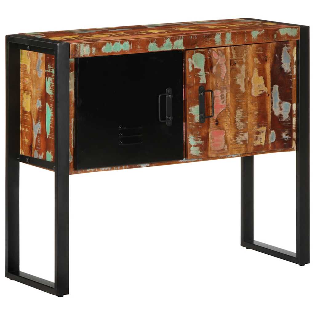 Mueble Consola Madera Maciza Reciclada Multicolor 90x35x75 Cm_1