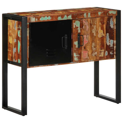Mueble Consola Madera Maciza Reciclada Multicolor 90x35x75 Cm_1