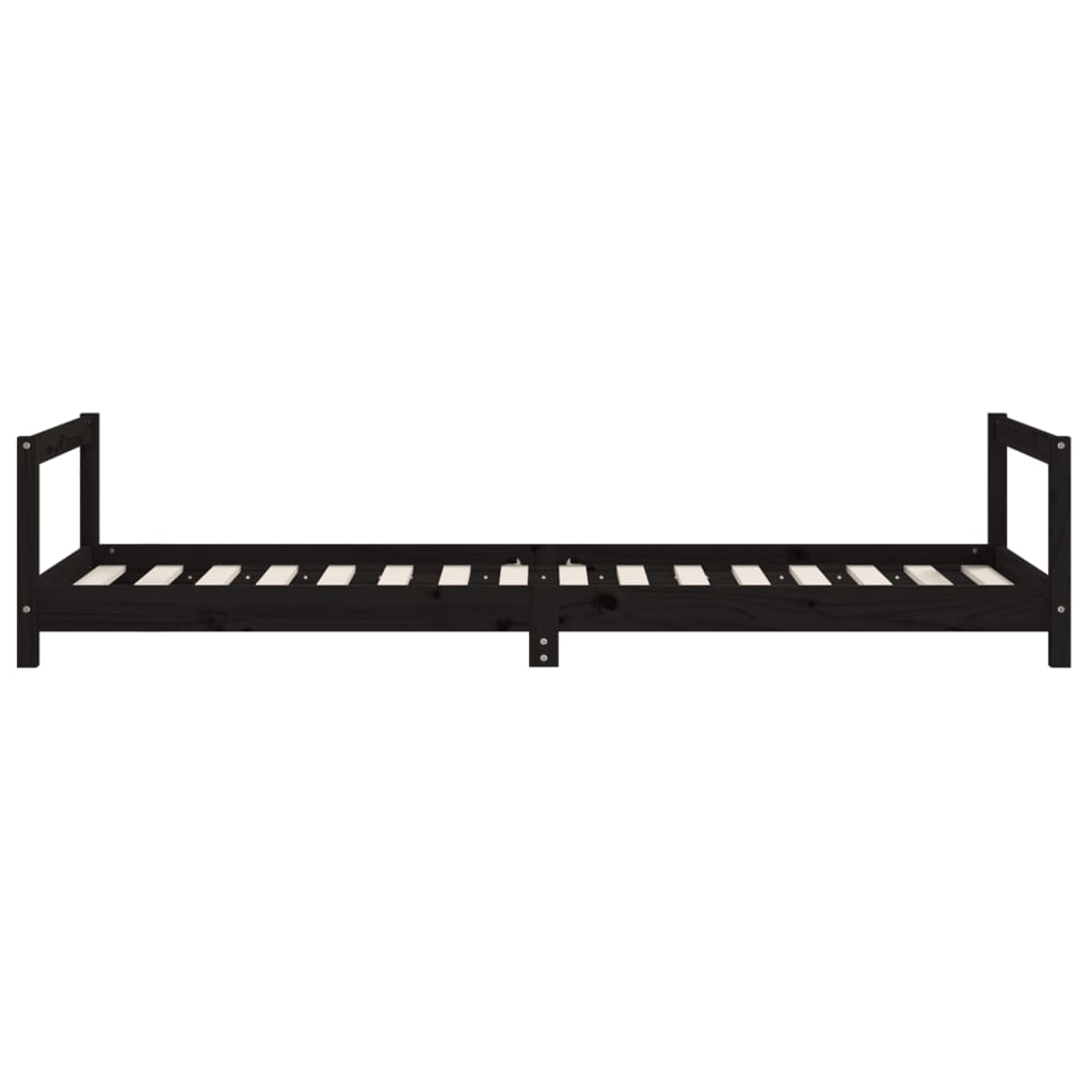 Estructura De Cama Para Niños Madera De Pino Negro 90x200 Cm / Vetonek_3