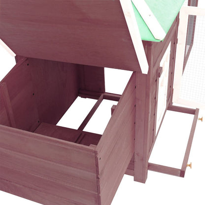 Vidaxl Gallinero Con Ponedero Madera Maciza Abeto Moca 190x72x102 Cm_3