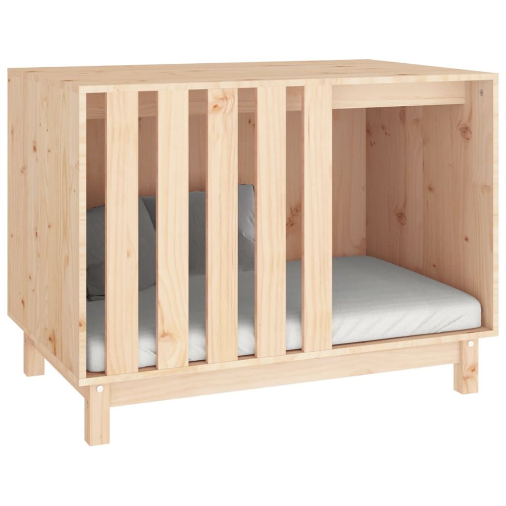 Vidaxl Caseta Para Perros Madera Maciza De Pino 90x60x67 Cm_3