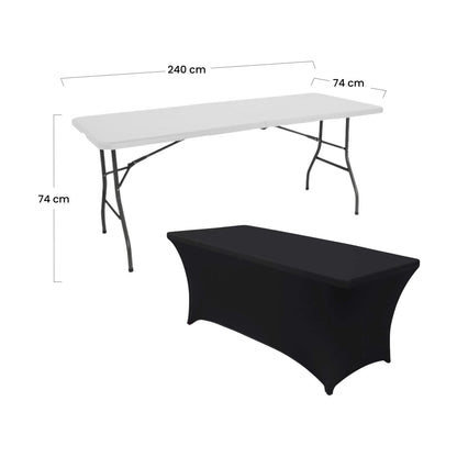 Mesa Plegable 240cm Blanca + Funda Catering 7house_3