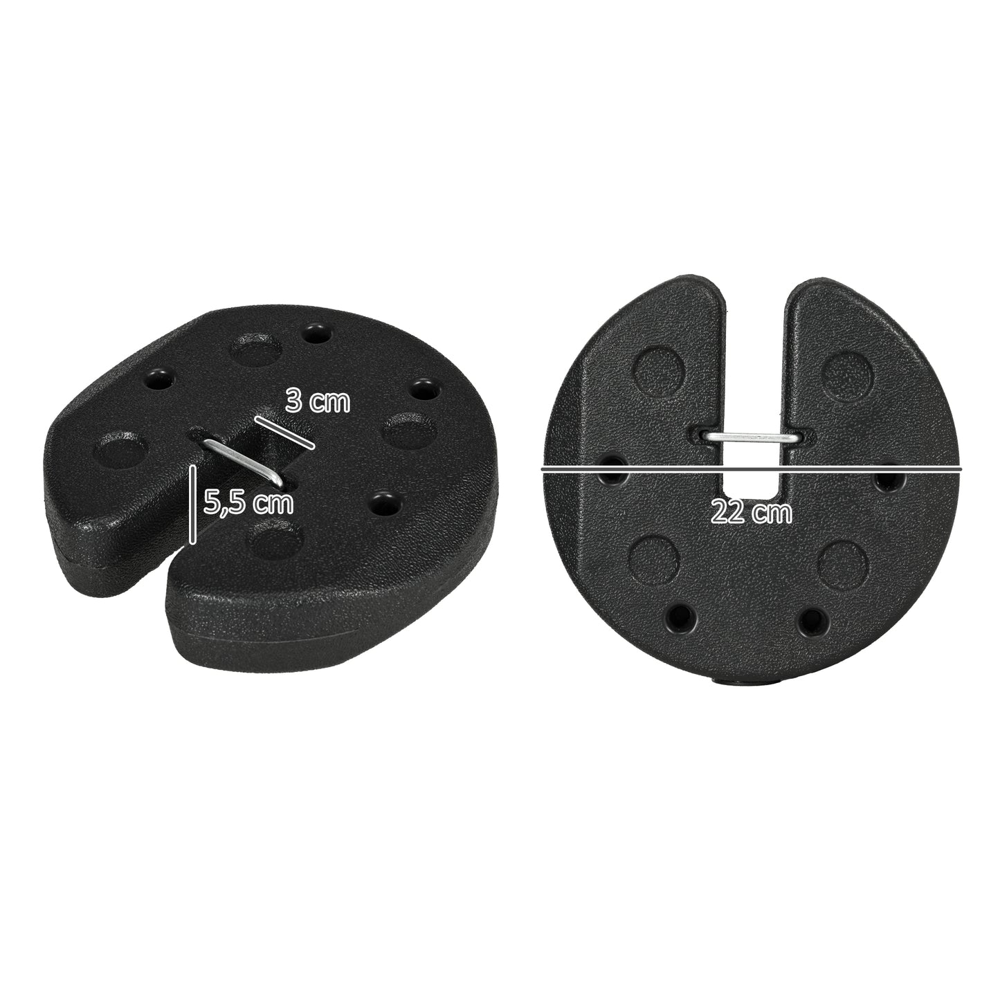 Outsunny Pack De 4 Pesos Para Carpas Plegables Rellenados Con Cemento Negro_2