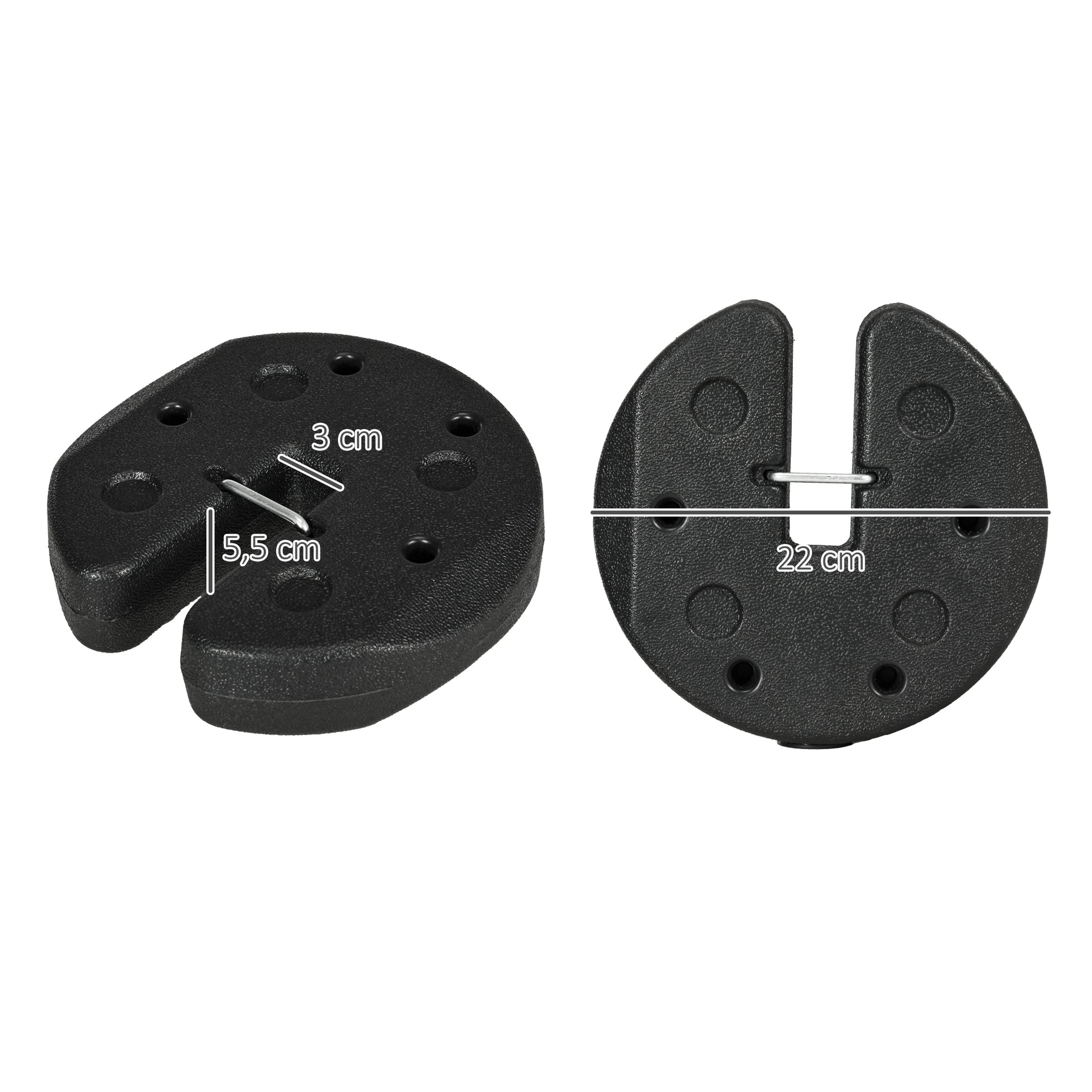Outsunny Pack De 4 Pesos Para Carpas Plegables Rellenados Con Cemento Negro_2