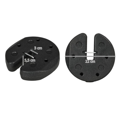 Outsunny Pack De 4 Pesos Para Carpas Plegables Rellenados Con Cemento Negro_2