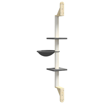 Vidaxl Árbol Rascador Para Gatos De Pared Gris Oscuro 142,5 Cm_5