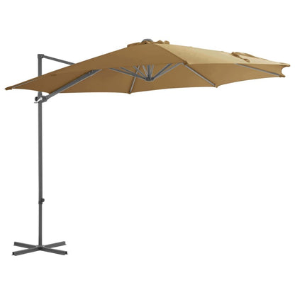 Vidaxl Sombrilla De Jardín Con Base Portátil Gris Taupe_1