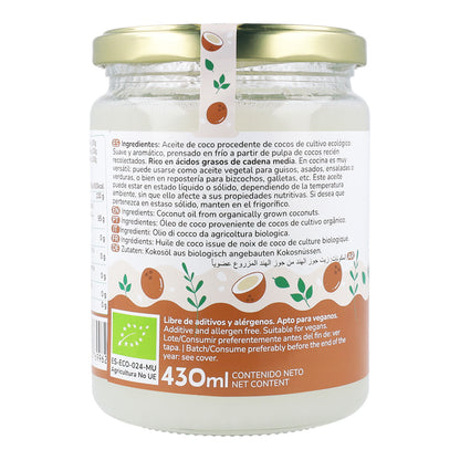Aceite de coco ECO Planeta Huerto 430 ml
