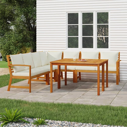 Vidaxl Juego Comedor Jardín Y Cojines 7 Piezas Madera Maciza Acacia_1