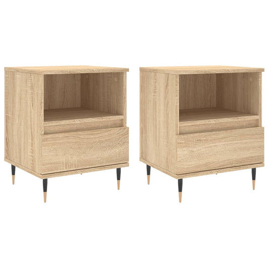 Mesitas Noche 2 Uds Madera Ingeniería Roble Sonoma 40x35x50 Cm_0