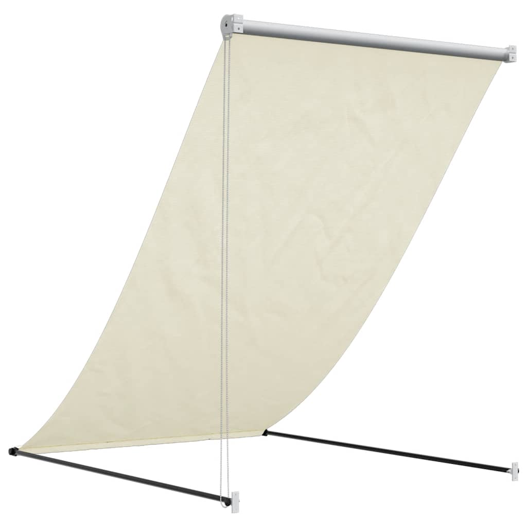 Toldo Retráctil De Tela Y Acero Crema 100x150 Cm_4
