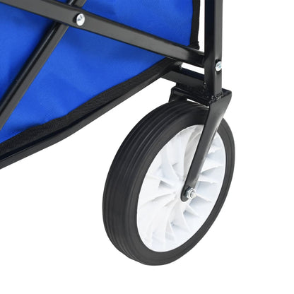 Carrito De Mano Plegable De Acero Con Capota Azul_4