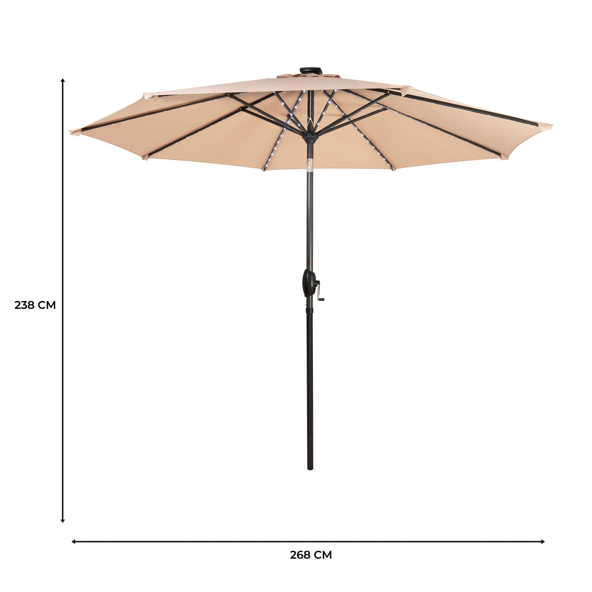 Parasol Led Inclinable De 2,7 M – Beige_4