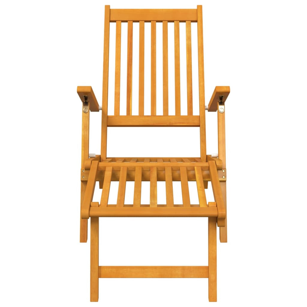 Vidaxl Silla De Jardín Con Reposapiés Y Mesita Madera Maciza De Acacia_3