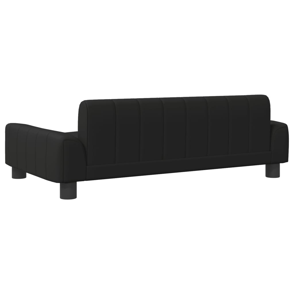 Cama Para Perros De Cuero Sintético Negra 90x53x30 Cm / Vetonek_1
