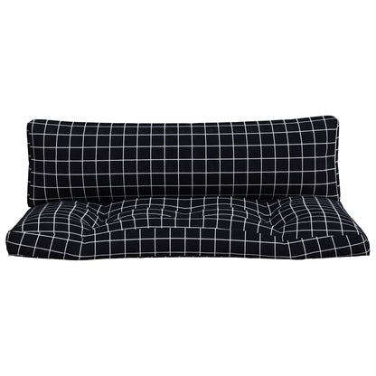 Vidaxl Cojines Para Palés 2 Piezas Tela Oxford A Cuadros Negros_3