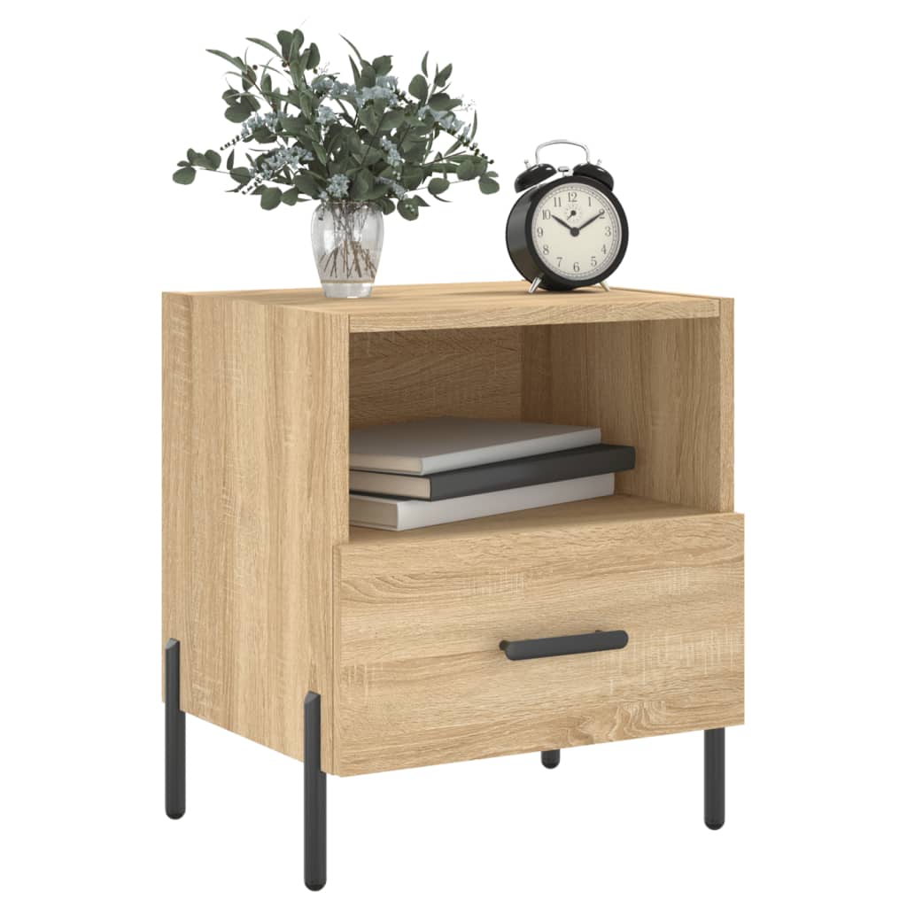 Mesita Noche 2 Uds Madera Ingeniería Roble Sonoma 40x35x47,5 Cm_2